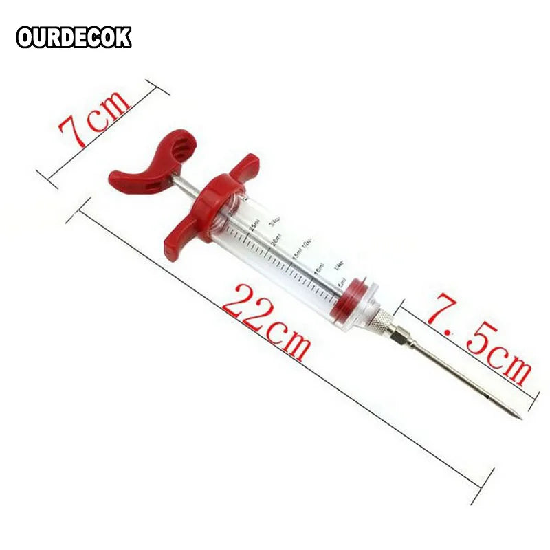 Barbecue Grill Syringe Sauce Injector Roast Needle