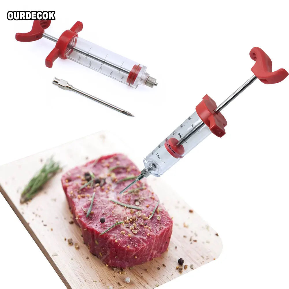 Barbecue Grill Syringe Sauce Injector Roast Needle