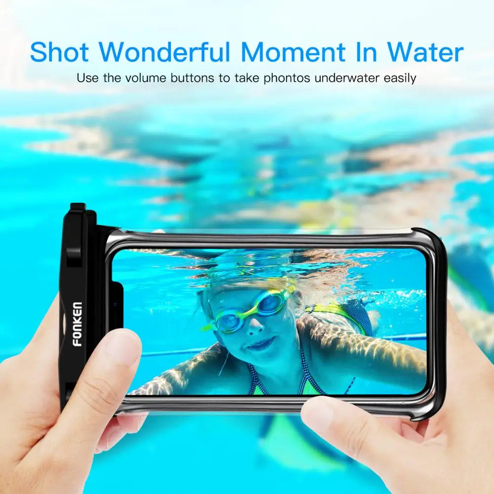 Full View Waterproof Phone Underwater Snow Rainforest Transparent Dry Bag Swimming Case