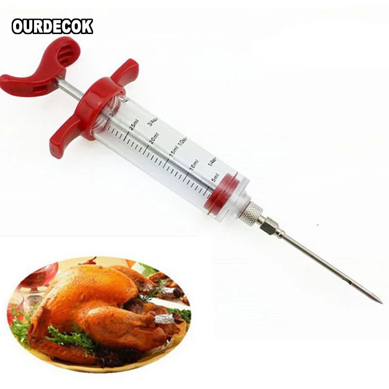 Barbecue Grill Syringe Sauce Injector Roast Needle