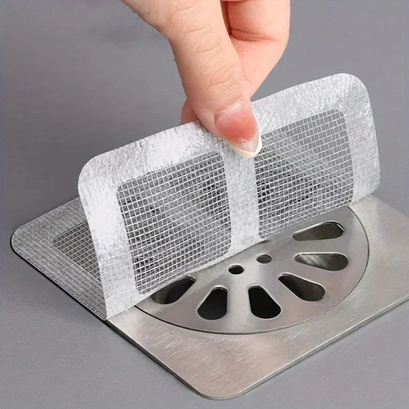 10pcs Disposable Shower Drain Hair Catcher Mesh Shower Drain Cover