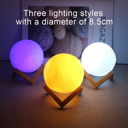 Moon Lamp LED Night Light Battery Powered With Stand Starry Lamp