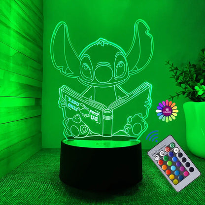 3D Illusion Stitch Night Light Remote Control & Smart Touch Lamp for Room Decor