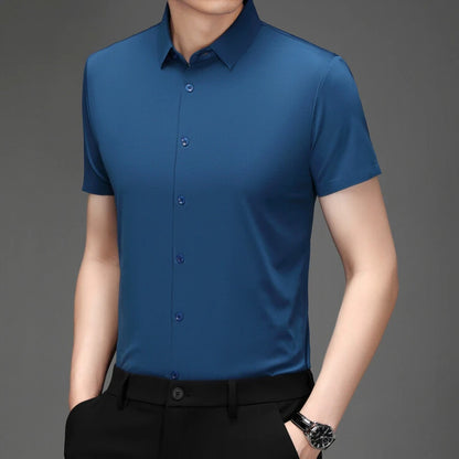 Men's Ultra Stretch Short Sleeve Casual  Breathable Stretchable Abrasion-Resistant Shirt