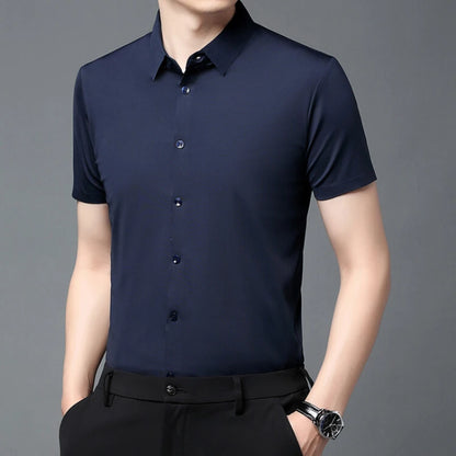 Men's Ultra Stretch Short Sleeve Casual  Breathable Stretchable Abrasion-Resistant Shirt