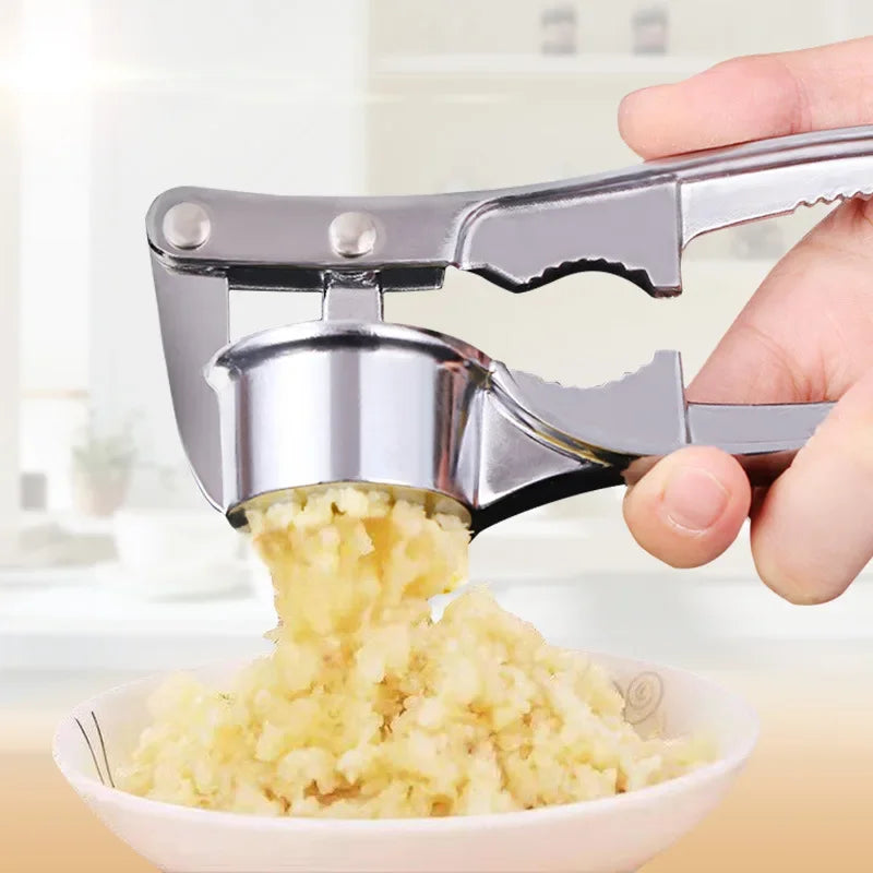 Stainless Steel Garlic Press Crusher Mincer Handheld Garlic Smasher Squeezer