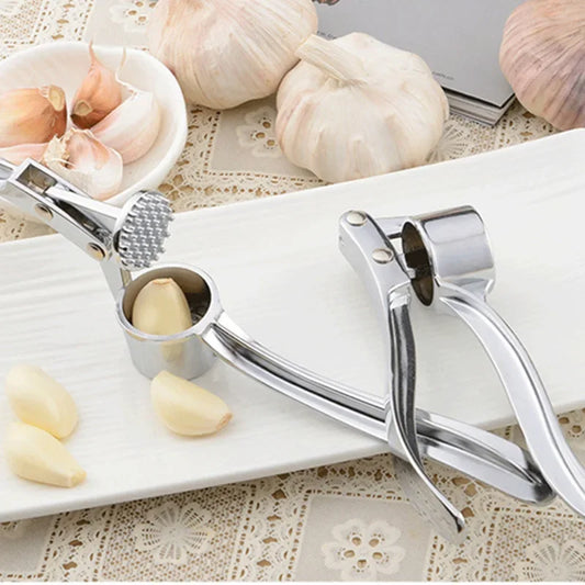 Stainless Steel Garlic Press Crusher Mincer Handheld Garlic Smasher Squeezer