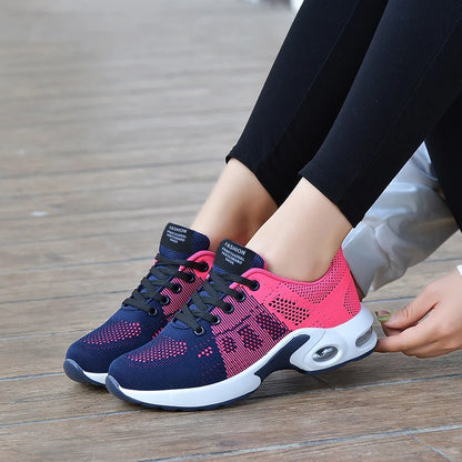 Flying Weaving Women's Air Cushioned Running Sports Shoes