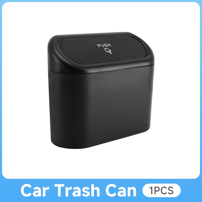 Car Mounted Mini Press Type Side Door Garbage Bin With Lid Hanging Storage Bin