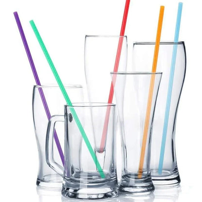 100PCS Colorful Plastic Disposable Large Drinking Straws