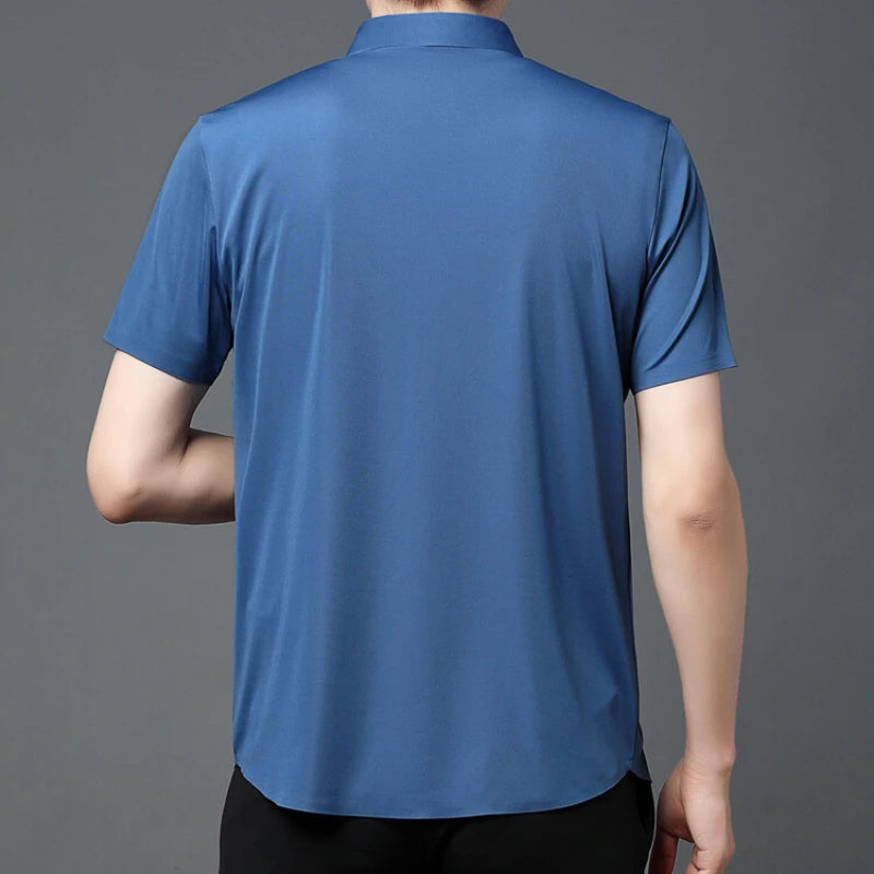 Men's Ultra Stretch Short Sleeve Casual  Breathable Stretchable Abrasion-Resistant Shirt