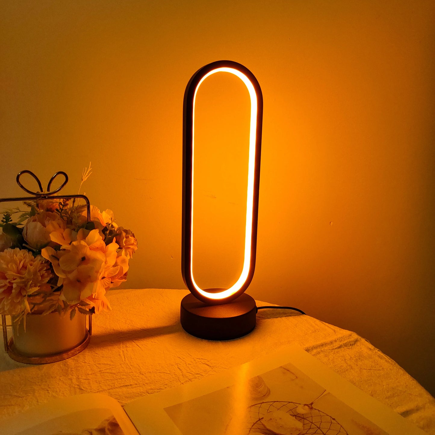 Ring Lamp Living Room Three-color Dimming Bedside Lamp LED Night Light