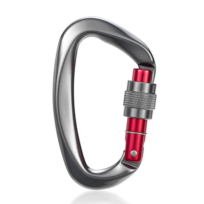 Rock Climbing Carabiner 25kN D-Shape Buckle Safety Screw Lock