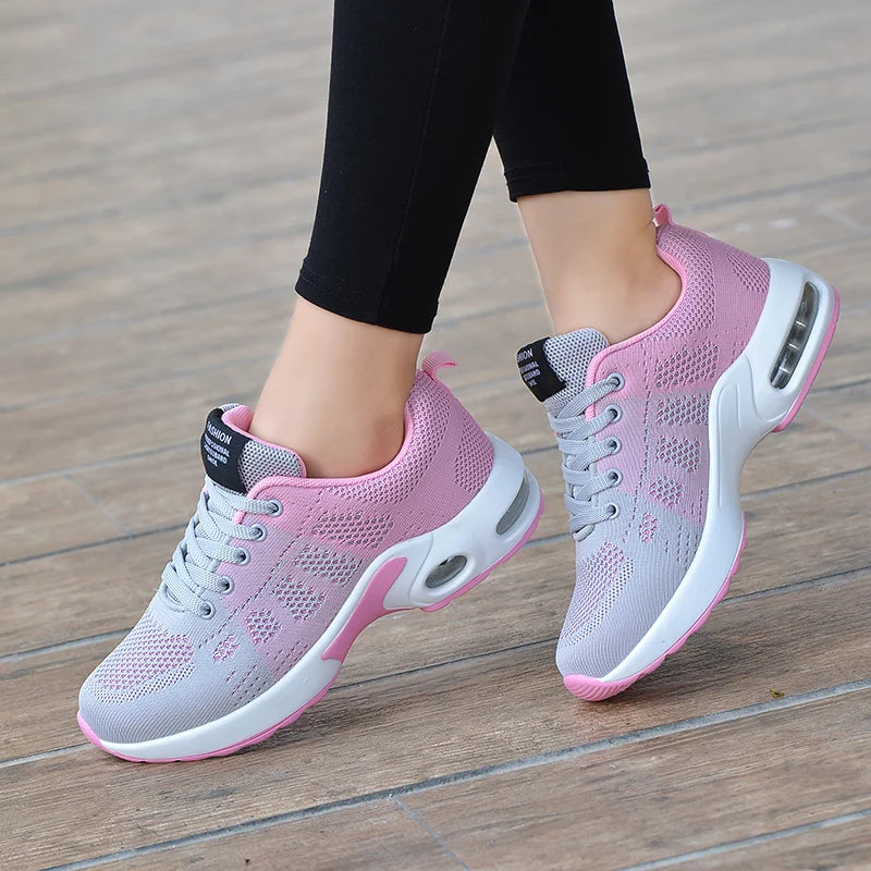 Flying Weaving Women's Air Cushioned Running Sports Shoes