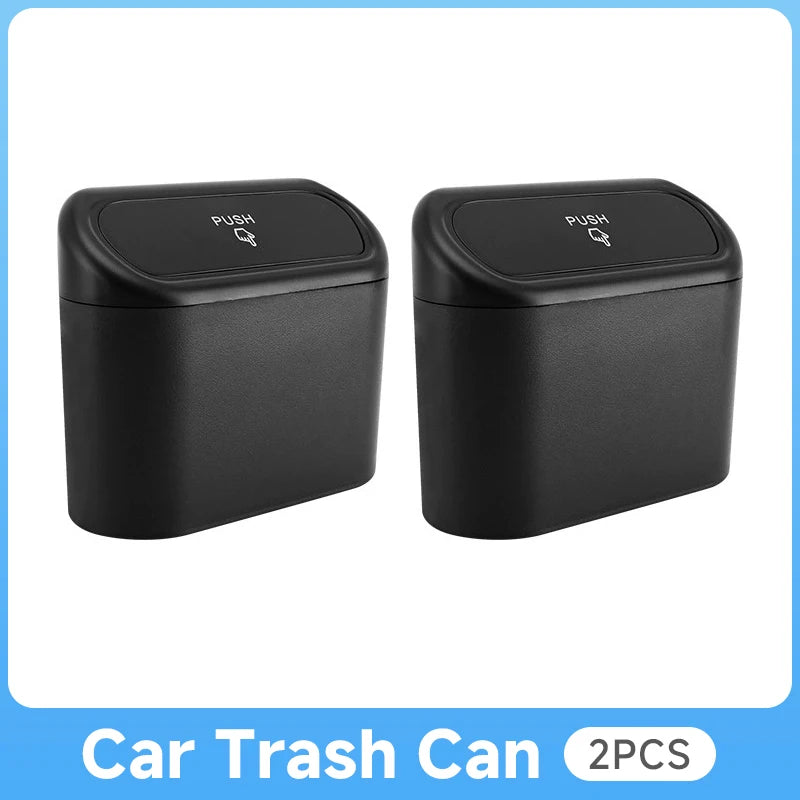 Car Mounted Mini Press Type Side Door Garbage Bin With Lid Hanging Storage Bin