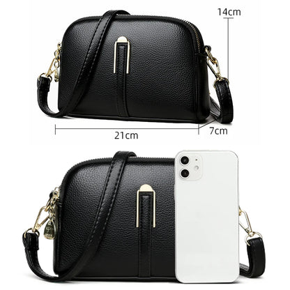 Solid Color Women's Crossbody Bag Authentic Soft Leather Women Shoulder Bag