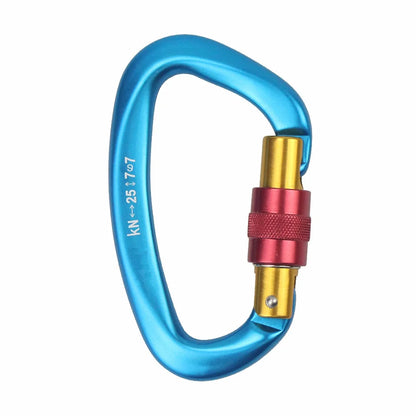 Rock Climbing Carabiner 25kN D-Shape Buckle Safety Screw Lock