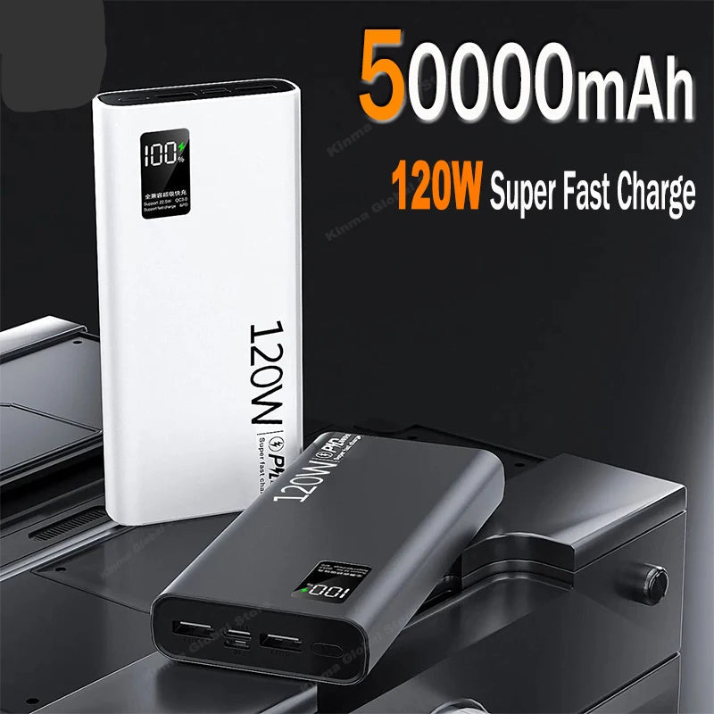 Portable  120W High Capacity Power Bank 50000mAh Fast Charging