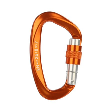 Rock Climbing Carabiner 25kN D-Shape Buckle Safety Screw Lock