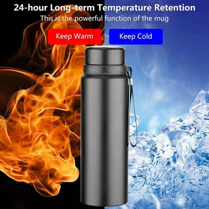 1L Thermal Water Bottle Temperature Display Thermos Bottle Stainless Steel Tumbler