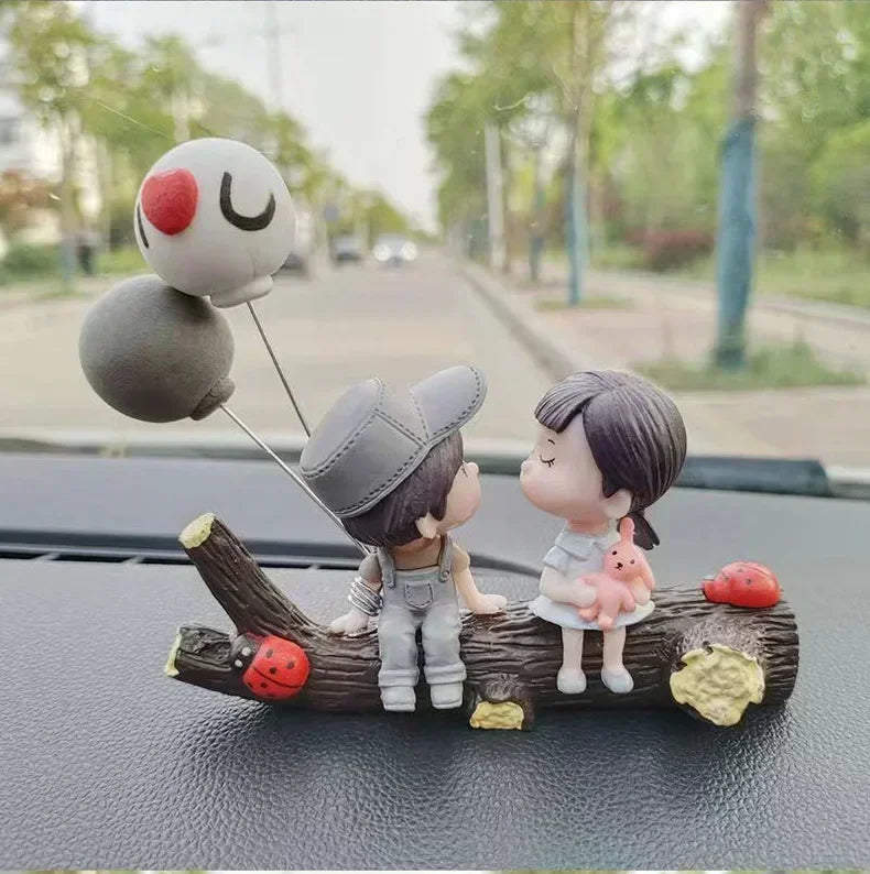 Anime Car Interior Decoration Cute Kissing Couple Dashboard Decoration