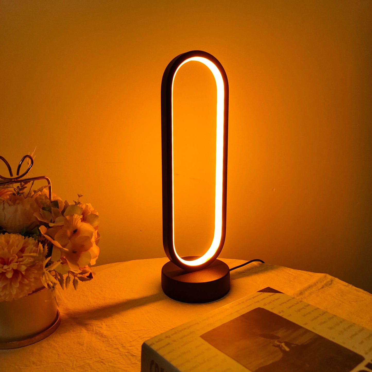 Ring Lamp Living Room Three-color Dimming Bedside Lamp LED Night Light