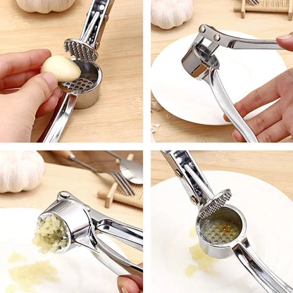 Stainless Steel Garlic Press Crusher Mincer Handheld Garlic Smasher Squeezer