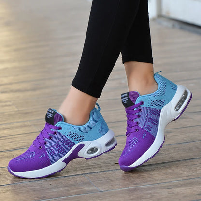 Flying Weaving Women's Air Cushioned Running Sports Shoes